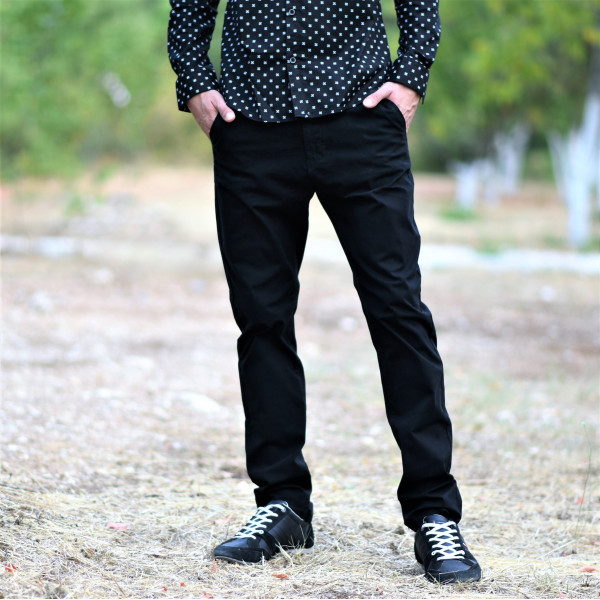 MEN'S TROUSERS CHINOS MOHICANS NFS803-1 BLACK