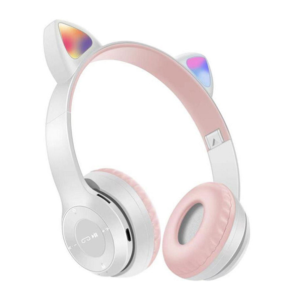 Ασύρματα/Ενσύρματα Παιδικά Ακουστικά Bluetoth - FM - AUX - MicroSD On Ear P47M-W Λευκό