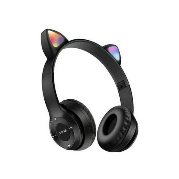 Ασύρματα/Ενσύρματα Παιδικά Ακουστικά Bluetoth - FM - AUX - MicroSD On Ear P47M-BL Μαύρο