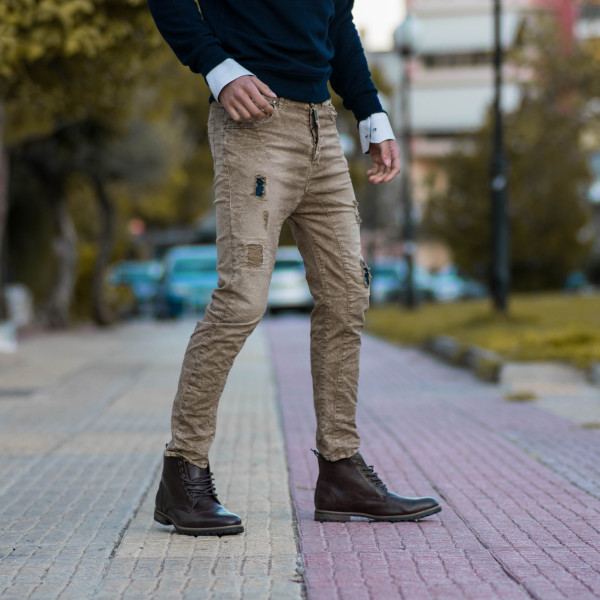ΑΝΔΡΙΚΟ ΠΑΝΤΕΛΟΝΙ SLIM FIT ΕΛΑΣΤΙΚΟ JEANS MOHICANS P634562 ΜΠΕΖ