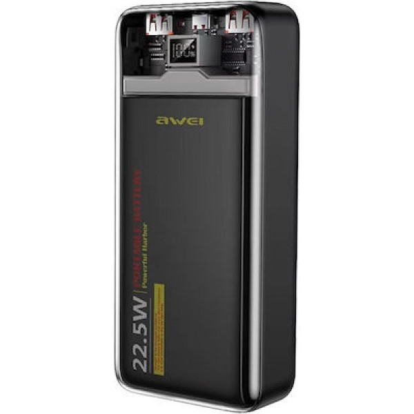 Awei Power Bank 20000mAh 25.5W P78K Μαύρο