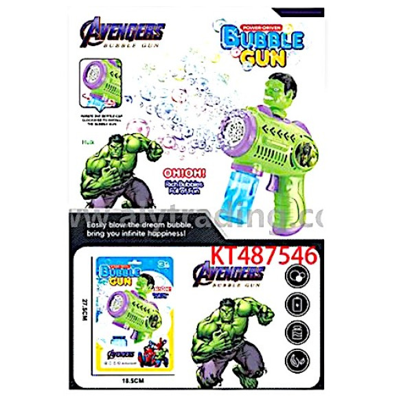 Παιδικό Πιστόλι Χειρός Αυτόματες Φυσαλίδες Bubble Gun Hulk 6329-1 Πράσινο