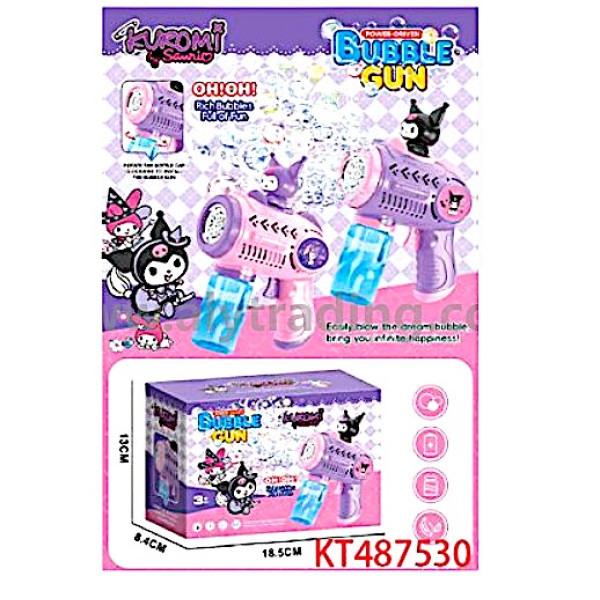 Παιδικό Πιστόλι Χειρός Αυτόματες Φυσαλίδες Bubble Gun Kuromi Sanrio 6321-1 Μωβ