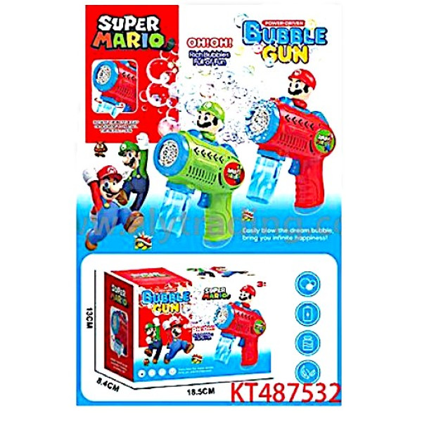 Παιδικό Πιστόλι Χειρός Αυτόματες Φυσαλίδες Bubble Gun Super Mario 6323-1 Κόκκινο