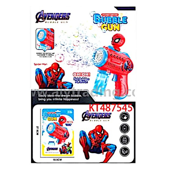 Παιδικό Πιστόλι Χειρός Αυτόματες Φυσαλίδες Bubble Spiderman 6326-1 Κόκκινο