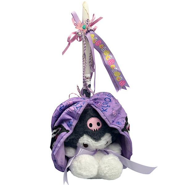 Πασχαλινή λαμπάδα Mohicans Kuromi Λούτρινο απαλό και βελούδινο 20cm L158 Μωβ