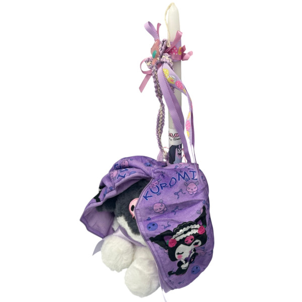 Πασχαλινή λαμπάδα Mohicans Kuromi Λούτρινο απαλό και βελούδινο 20cm L158 Μωβ