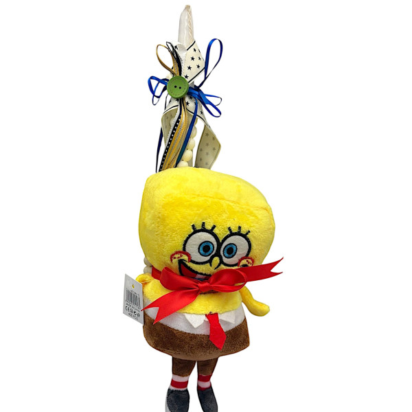 Πασχαλινή λαμπάδα Mohicans Λούτρινο Μπομπ Σφουγγαράκης 20cm Bob για 3+ Ετών L152 Bob