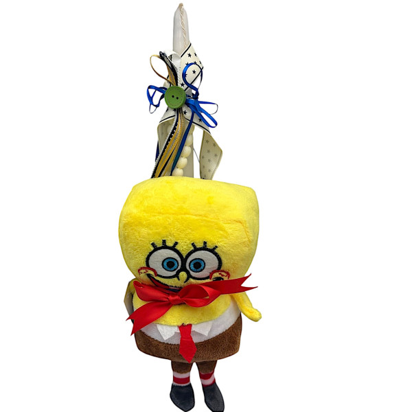 Πασχαλινή λαμπάδα Mohicans Λούτρινο Μπομπ Σφουγγαράκης 20cm Bob για 3+ Ετών L152 Bob