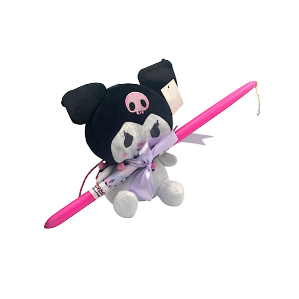 Πασχαλινή λαμπάδα Mohicans Λούτρινο Sanrio Kuromi Hello Kitty 25cm L160 Μαύρο