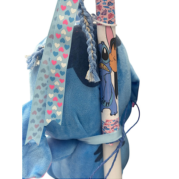 Πασχαλινή λαμπάδα Mohicans Λούτρινο Stitch 23cm για 3+ Ετών L154 Μπλε