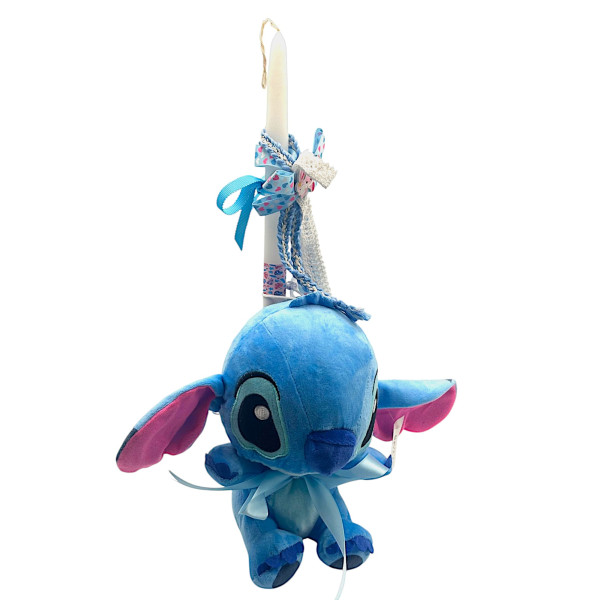 Πασχαλινή λαμπάδα Mohicans Λούτρινο Stitch 23cm για 3+ Ετών L154 Μπλε