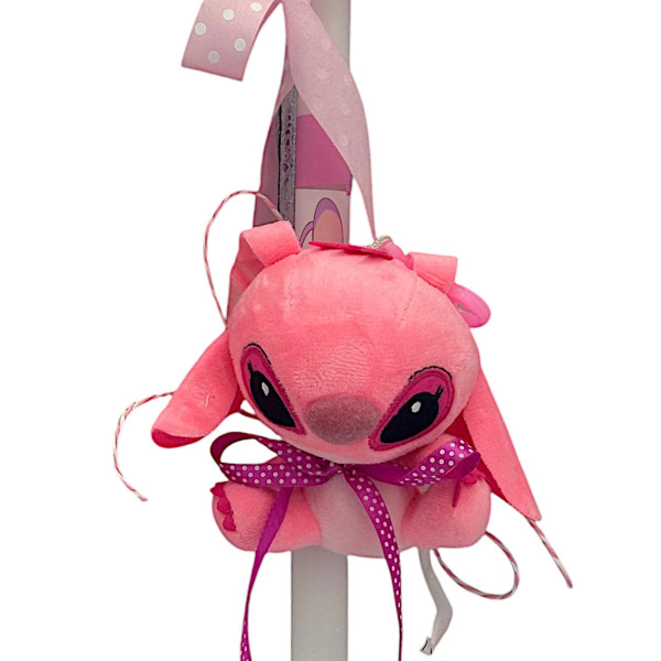 Mohicans Easter Candle with Disney Stitch Plush 12cm Keychain L121 Fucshia