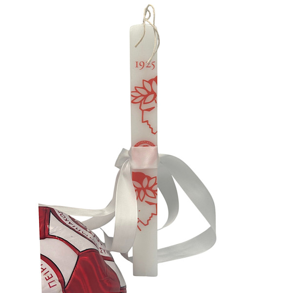 Πασχαλινή λαμπάδα Mohicans Παιδική Μπάλα Ποδοσφαίρου Ολυμπιακός Χ1 Κόκκινη L136