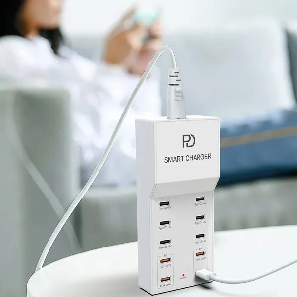 Πολυφορτιστής USB PD + Type-C 10 Θυρών 72W Aoweixun