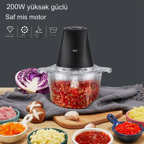 Πολυκόπτης Multi 600W με Δοχείο 2lt Raf R-7011 Μαύρο