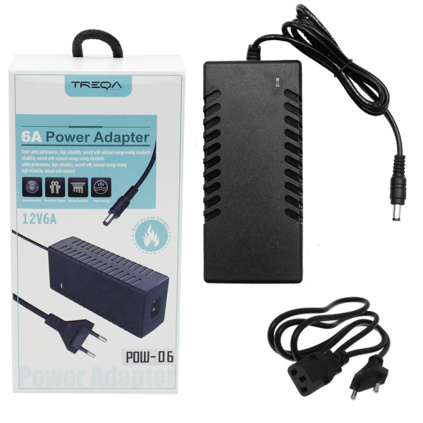 Universal Τροφοδοτικό 220V AC σε DC 12V 6A Treqa POW-06