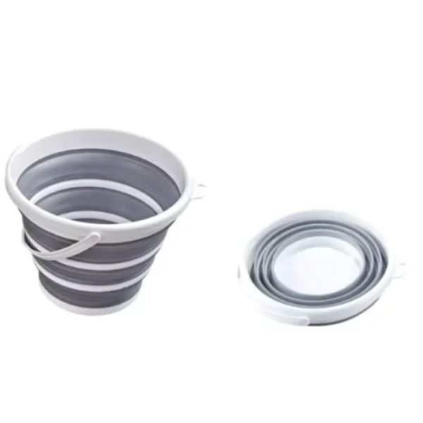 Folding Baby Bathtub with Thermometer, Container, and Rinsing Cup 6855 Gray