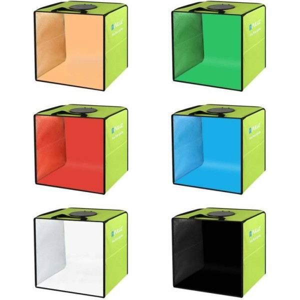 Photo Box Mini Studio Led Mohicans Φωτιζόμενο με Πολλαπλά Background 30X30X30 PU5032B Μαύρο