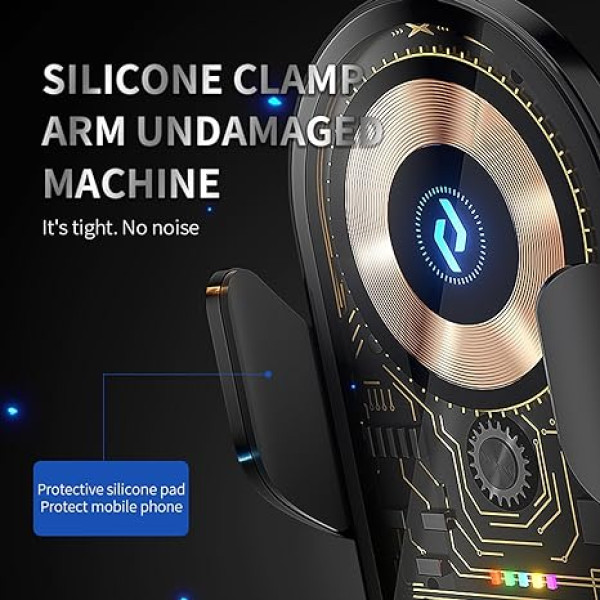 Mobile Car Mount with Adjustable Hooks and Wireless Charging Q18-C Black