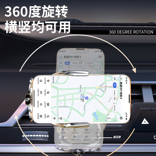 Mobile Car Mount with Adjustable Hooks and Wireless Charging Q20 Silver