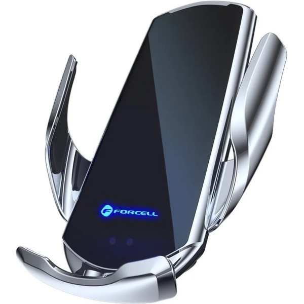 Βάση Κινητού Αυτοκινήτου με Ρυθμιζόμενα Άγκιστρα και Ασύρματη Φόρτιση Q3 Ασημί