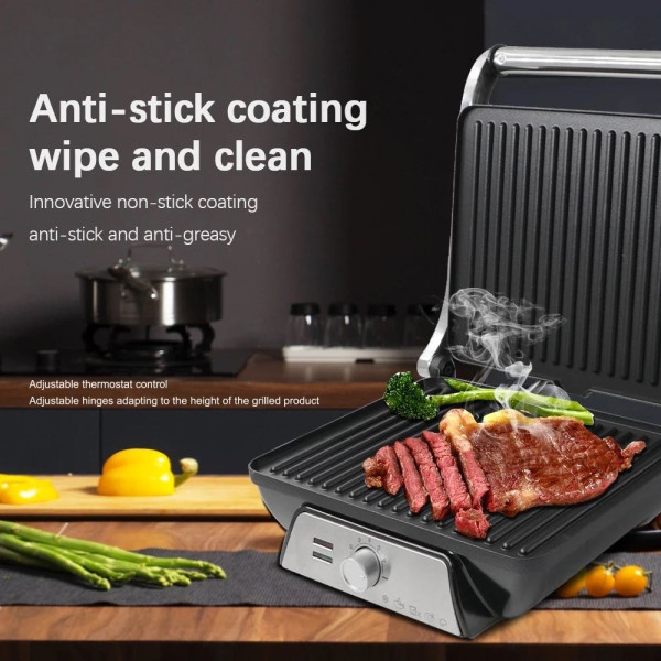 Τοστιέρα για 4 Τοστ & Steak Machine 2000W Raf R-2683 Inox