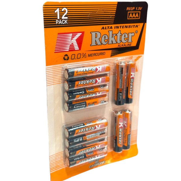 Extra Heavy Duty AAA Μπαταρίες 1.5V REKTER 12 τεμάχια