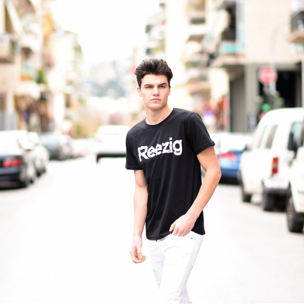 ΑΝΔΡΙΚΗ ΜΠΛΟΥΖΑ T-SHIRT ΛΑΙΜΟΣ ΣΤΑΜΠΑ MOHICANS R20.BLACK