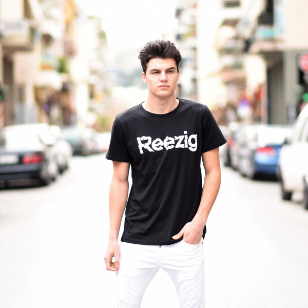 ΑΝΔΡΙΚΗ ΜΠΛΟΥΖΑ T-SHIRT ΛΑΙΜΟΣ ΣΤΑΜΠΑ MOHICANS R20.BLACK