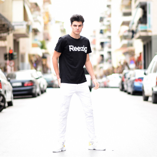 ΑΝΔΡΙΚΗ ΜΠΛΟΥΖΑ T-SHIRT ΛΑΙΜΟΣ ΣΤΑΜΠΑ MOHICANS R20.BLACK