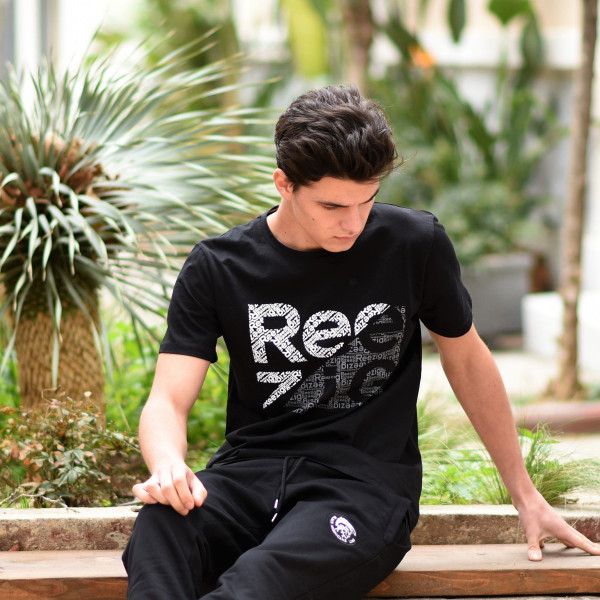 ΑΝΔΡΙΚΗ ΜΠΛΟΥΖΑ T-SHIRT ΛΑΙΜΟΣ ΣΤΑΜΠΑ MOHICANS R21.BLACK