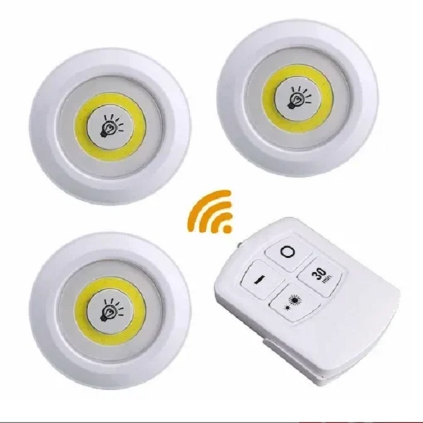 Ασύρματα σποτάκια COB 3 τεμάχια με τηλεκοντρόλ για εσωτερικούς χώρους RZ-170