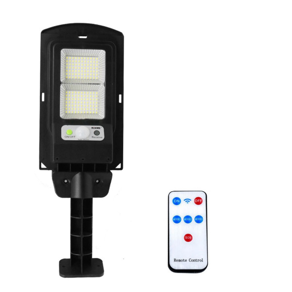 LED Αδιάβροχο Ηλιακό Επιτοίχιο Φωτιστικό με Ανιχνευτή Κίνησης Rixme RZ-2001-2 Μαύρο