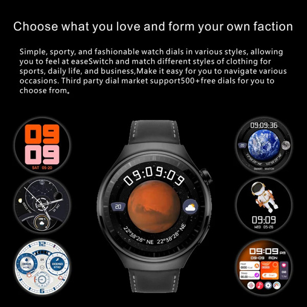 Smartwatch S20 MAX with voice assistant 46mm male smartwatch NFC access control pressure monitor full screen compass 480x480 Καφέ