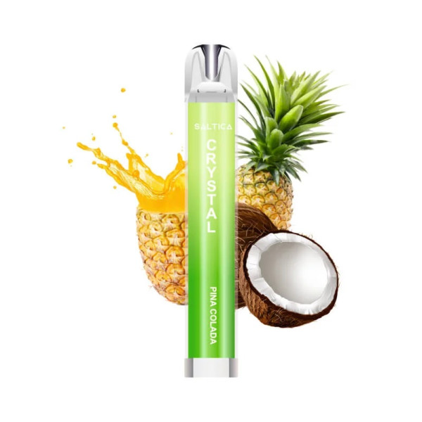 Saltica Crystal Ηλεκτρονικό Τσιγάρο μιας Χρήσης 700 Εισπνοών Pina Colada 2ml 20mg