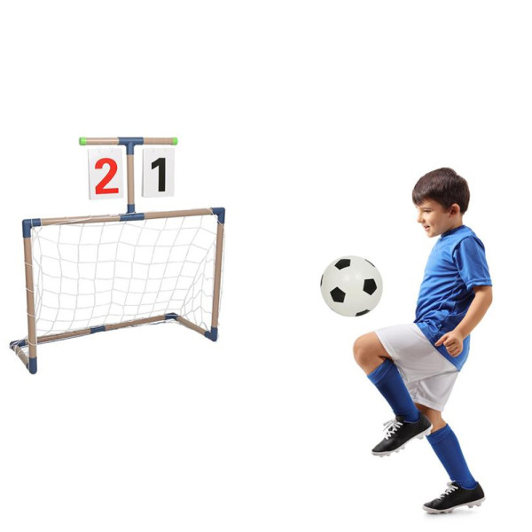 Σετ Τέρματα Ποδοσφαίρου για Παιδιά 79x78x35cm με Δίχτυ, Σκορ, Μπάλα, Σφυρίχτρα και Τρόμπα 2 τμχ JB8883B
