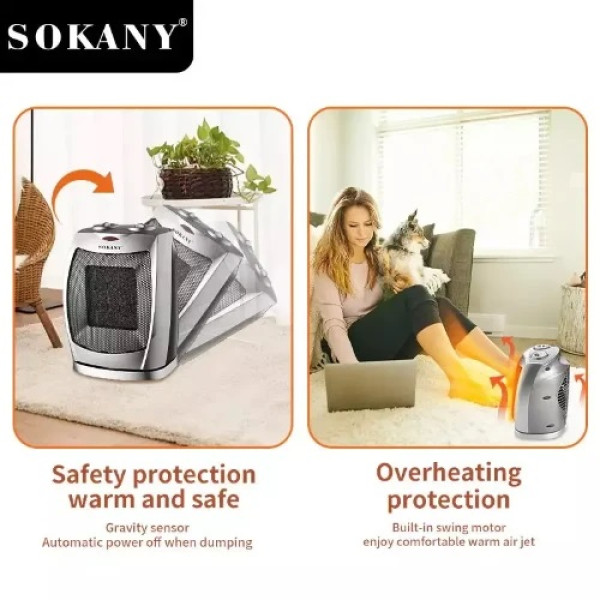 Κεραμικό Αερόθερμο Δαπέδου 2000W Sokany SK-1653 Γκρι