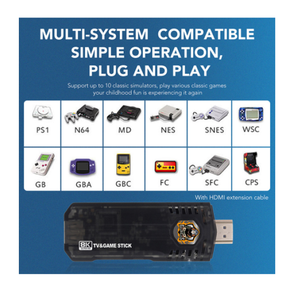 Κονσόλα παιχνιδιών με 3000+/10000+ παιχνίδια για Android, TV & PS1 με διπλό σύστημα SK006 Μαύρο