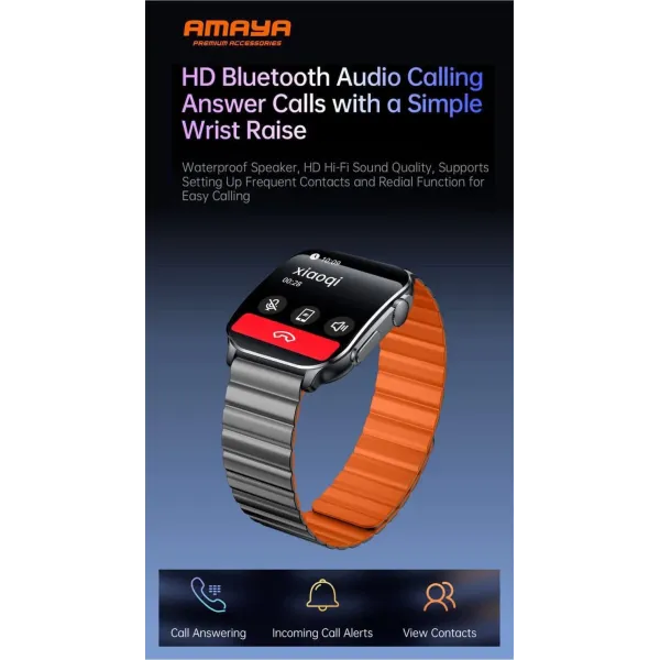 Smartwatch Amaya Pro Amoled ASW-07 Γκρι/Πορτοκαλί