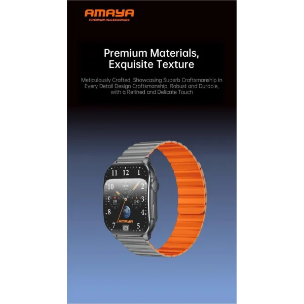Smartwatch Amaya Pro Amoled ASW-07 Γκρι/Πορτοκαλί