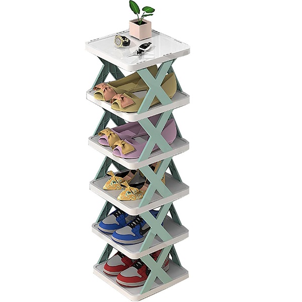 Σχάρα παπουτσιών  5 στρώσεων / Πτυσσόμενο ράφι αποθήκευσης SN23521-79 Γαλάζιο χρώμα