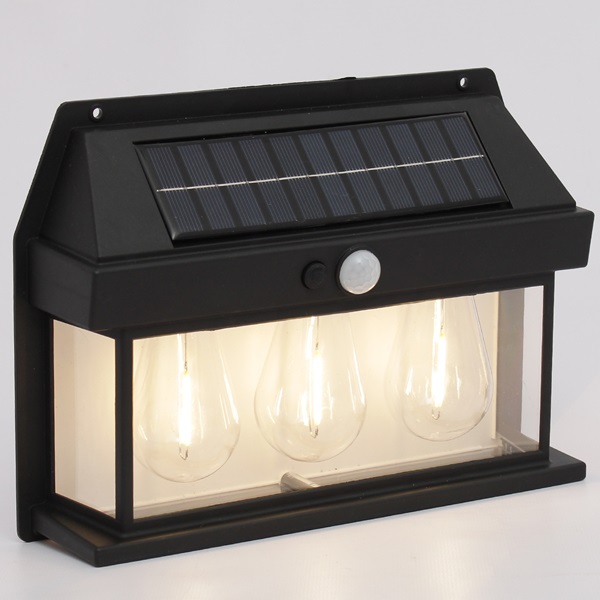 Ηλιακό φωτιστικό LED με 3 λάμπες SN23521-84 Μαύρο χρώμα