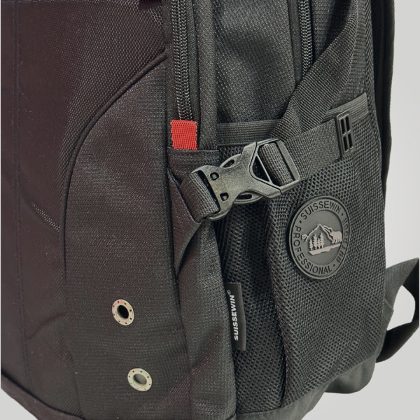 SUISSEWIN ΑΝΔΡΙΚΟ ΣΑΚΙΔΙΟ ΠΛΑΤΗΣ ΑΔΙΑΒΡΟΧΟ AIRFLOW MOHICANS SN9016 ΜΑΥΡΟ