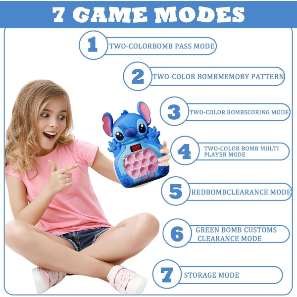 Speed Push Stitch Παιχνίδι Pop It Ηλεκτρονικό Αντιστρές Παιχνίδι 999-2B Μπλε