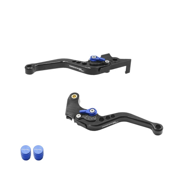 Σετ Ρυθμιζόμενες Μανέτες και Καπάκια Βαλβιδών Μοτοσυκλέτας Tracer 900 GT Μαύρο - Μπλε