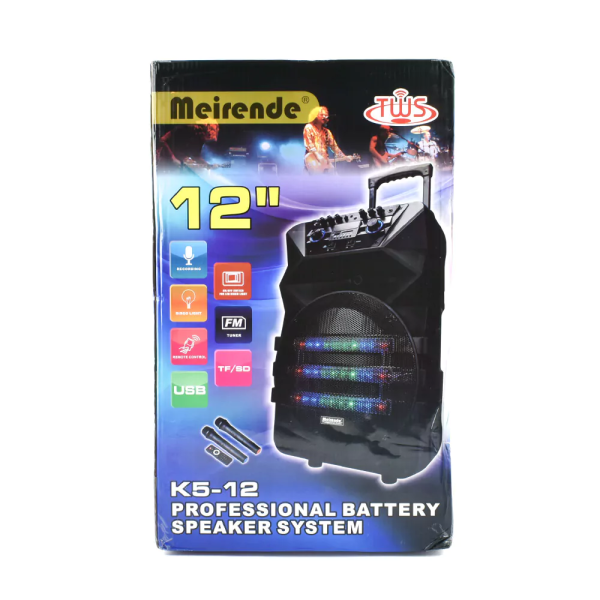 Σύστημα Karaoke με Ασύρματo Μικρόφωνo Meirende K5-12 σε Μαύρο Χρώμα