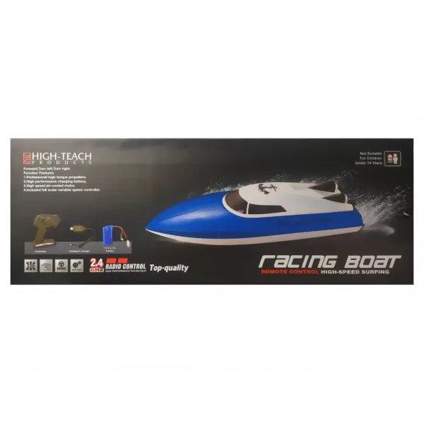 Τηλεκατευθυνόμενο Σκάφος Υψηλών Ταχυτήτων 2.4 Ghz 25km/h που Δεν Τουμπάρει με Τηλεχειριστήριο - N Racing Boat Μπλε