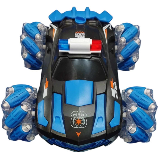 Τηλεχειριστήριο αυτοκινήτου 2,4 GHz υψηλής ταχύτητας παντός εδάφους Police RC Car Toy 360° 6661 Μπλε