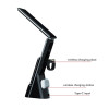 3 in 1 Wireless Charger LED Table Lamp Quick Charging Station Touch Console Light with Cisea Time Black